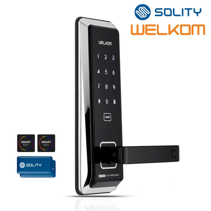[무료설치] 솔리티 웰콤 무타공도어록 WST500 카드키4개+번호키 0초즉시잠금 내부이중잠금 허수기능 에티켓기능 무음가능 전기충격무력화 마스터번호[카드]기능 현관문 디지털도어락, 웰콤 WST500/무료설치(A지역)-월요일, 방문설치