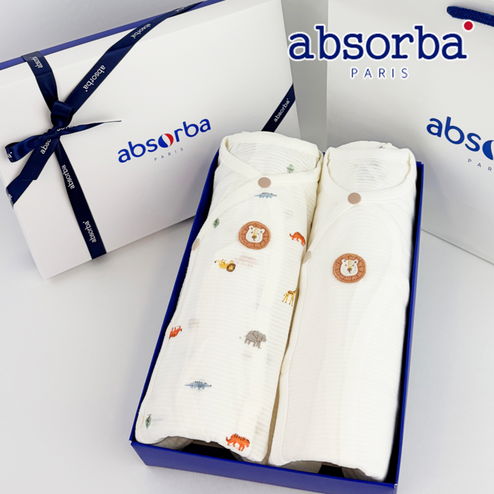 [압소바] 신생아 출산 선물세트 저고리 2종 선물포장 쇼핑백포함