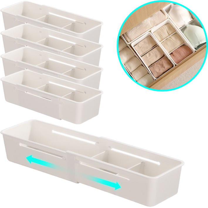 엘아즈 길이조절 서랍 팬트리 수납정리함, 5개