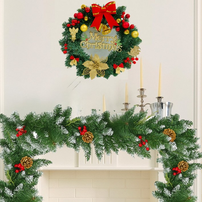 홀팡 크리스마스 트리 소품 장식 파티 용품 홈 오너먼트 크리스마스 리스