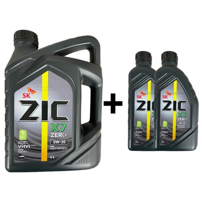 ZIC X7 ZERO 0W30 4L 1개 + 1L 2개 가솔린 4631892817