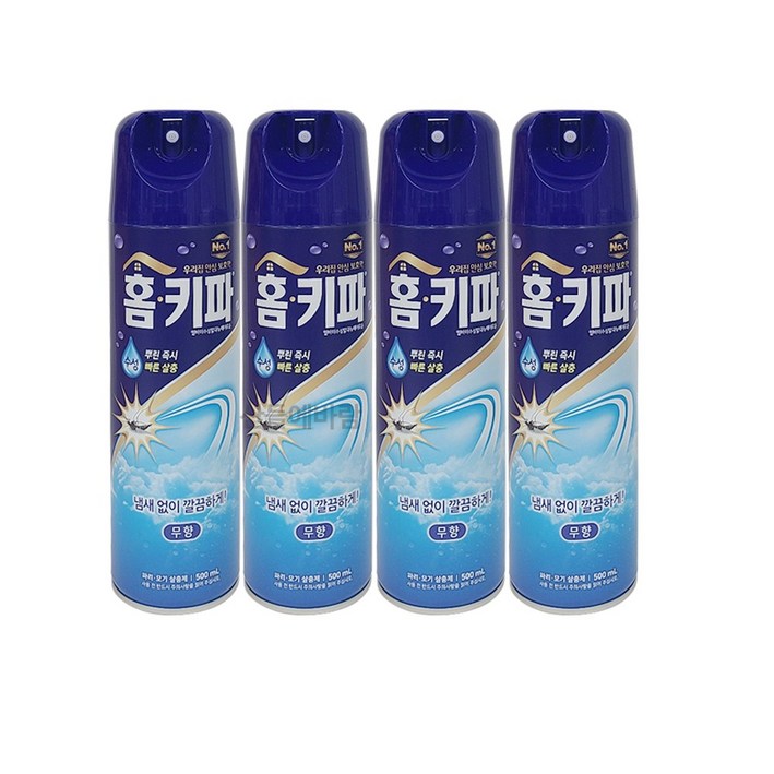 홈키파 무향 수성 에어로졸, 500ml, 4개