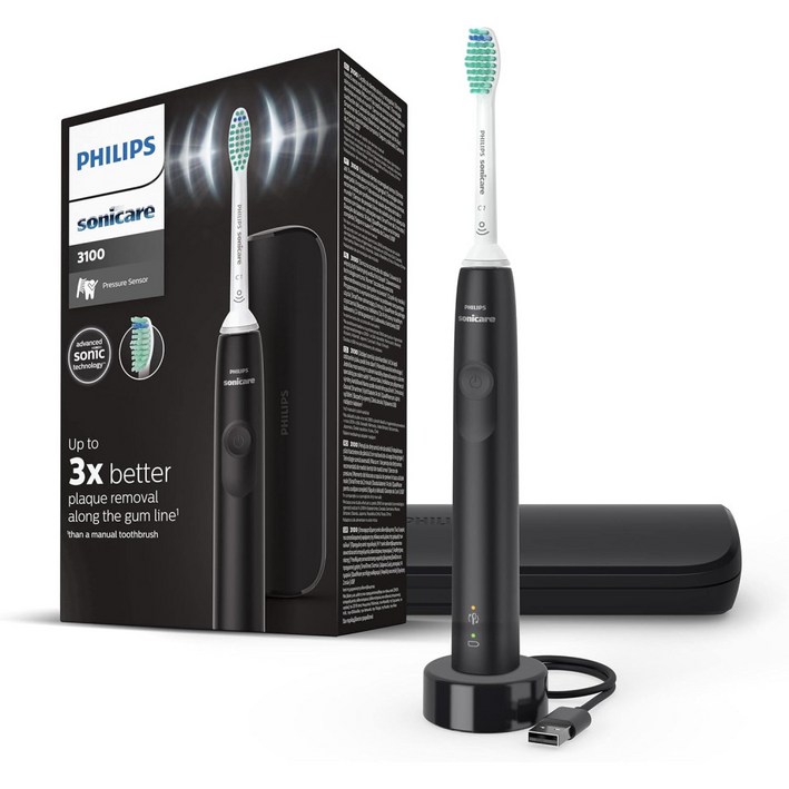 필립스 소닉케어 3100 전동 음파 칫솔 블랙 HX367515 필립스 소닉케어 3100 전동 음파 칫솔 블랙 HX367515