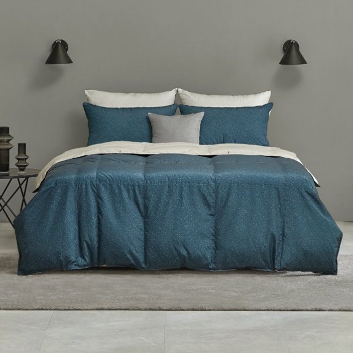 [브랜드매장판] 알레르망 [Allerman] 에녹스 구스차렵이불 Q 2종세트 다크블루