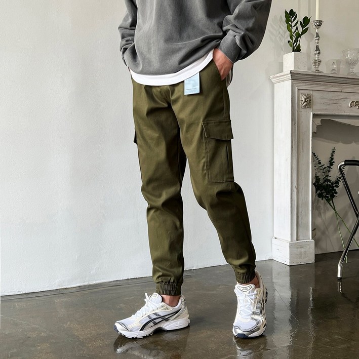 웨일즈 전체스판 바이오워싱 면 카고 조거 팬츠 5 Color 웨일즈 전체스판 바이오워싱 면 카고 조거 팬츠 5 Color