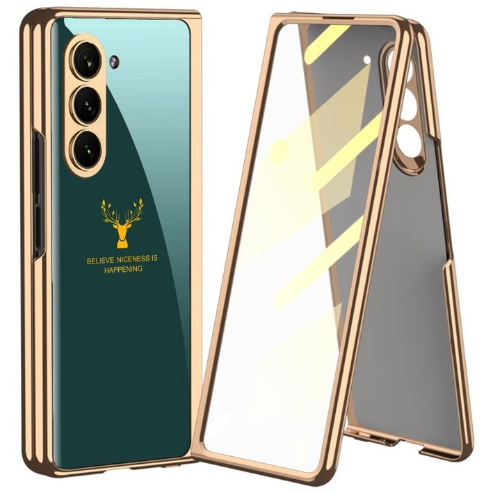 갤럭시 z폴드 5/4/3/2 케이스 액정커버형 대리석 강화유리 케이스