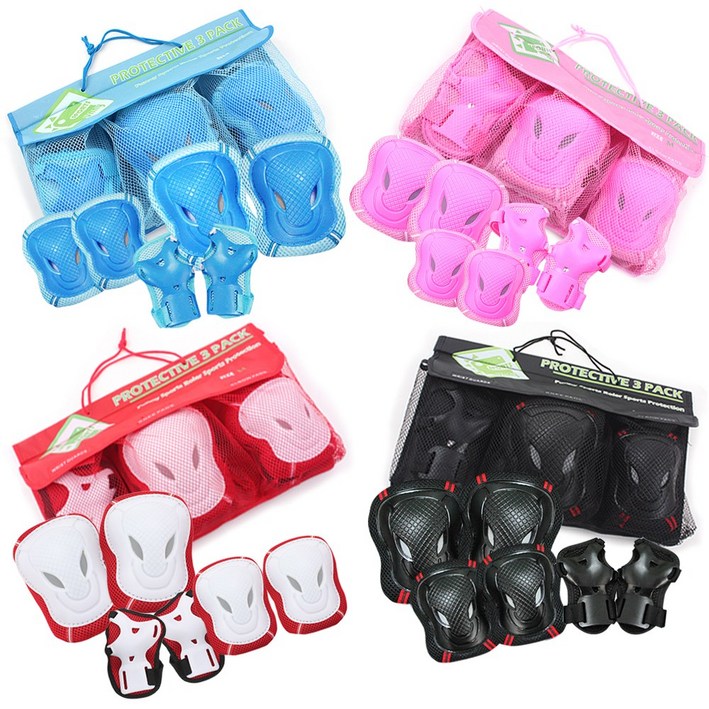 어린이 퍼니 보호대세트손목,팔꿈치,무릎 인라인 자전거 킥보드 보호장비 전용, 보호대핑크, 1개
