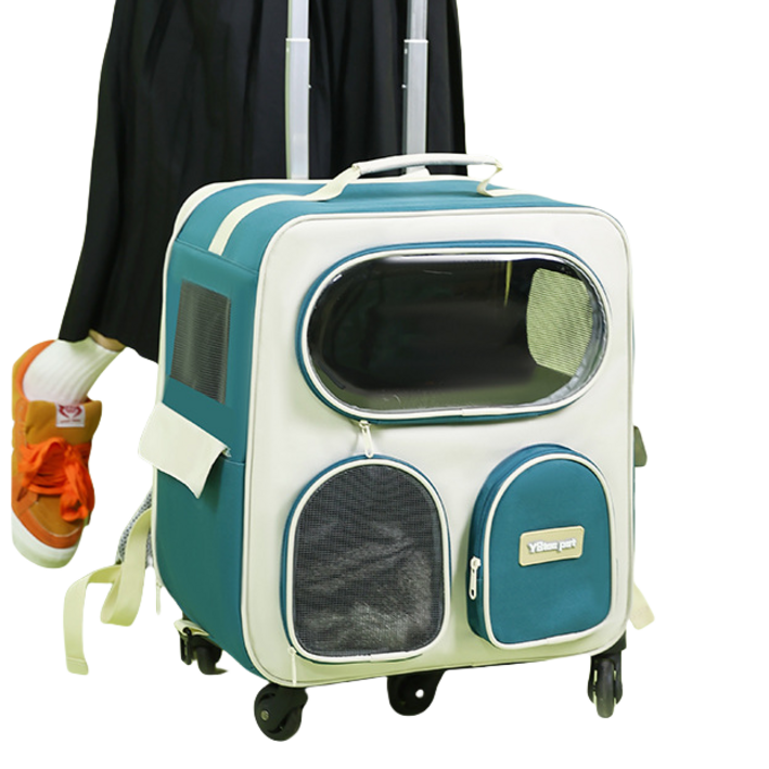 서치잇 3in1 반려동물 이동가방 캐리어 탈부착 멀티백 강아지 고양이 대형견 이동장 백팩 캐리어차량용 항공기반입 가능 휴대용 가방, 1세트, 블루화이트