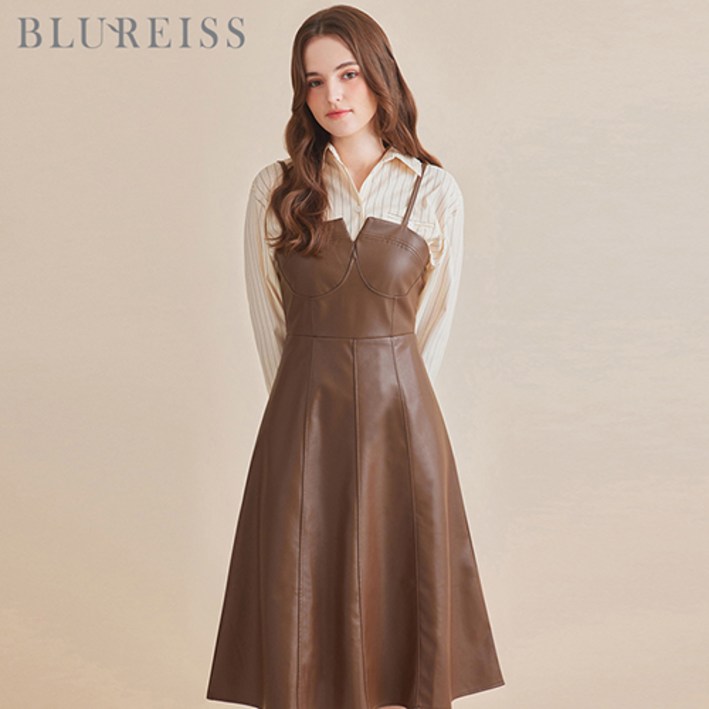 뷔스티에레더플레어원피스BI3F1OP3261 뷔스티에레더플레어원피스BI3F1OP3261