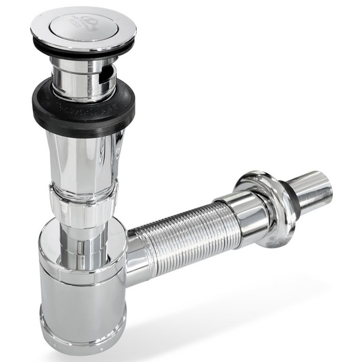 국산 세면대 초간편 길이조절 벽 배수 일체형 폽업 트랩