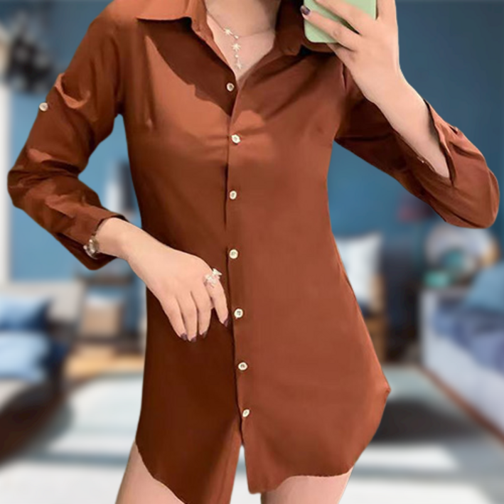 여성용 어썸 롱 루즈핏 셔츠