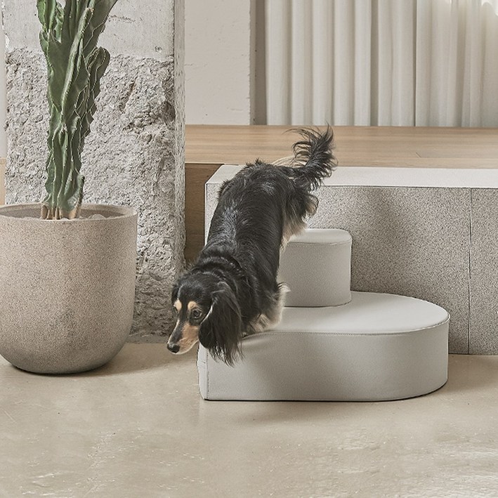 스테그 강아지 2단 계단 Steg 반려 펫 침대 쇼파 방수 논슬립 스텝, 머드, 1개