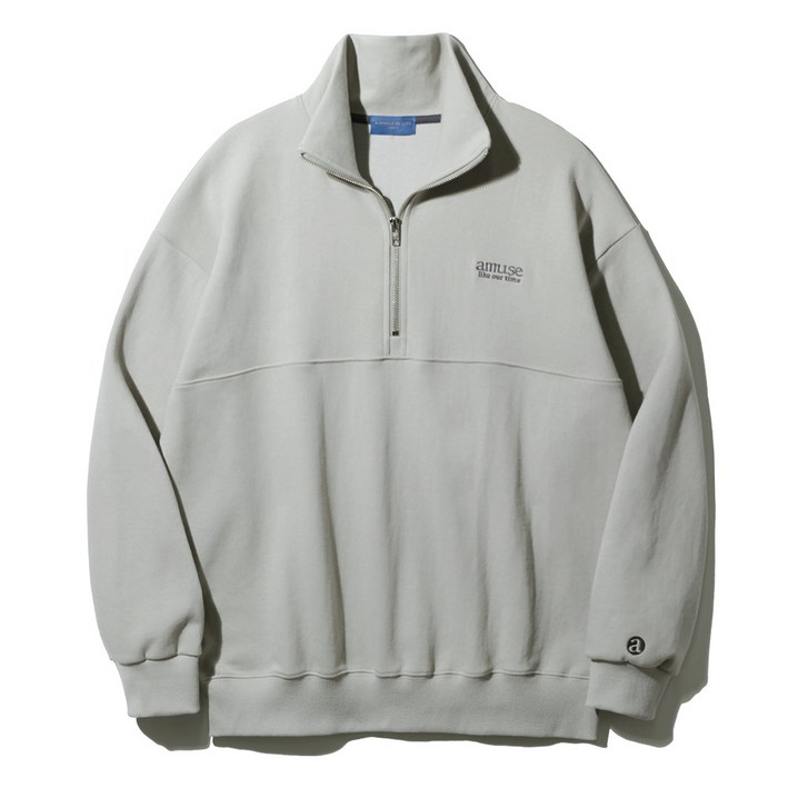 앨빈클로 더블코튼 AMUSE 반집업 맨투맨 DLX8504 (4 COLOR)