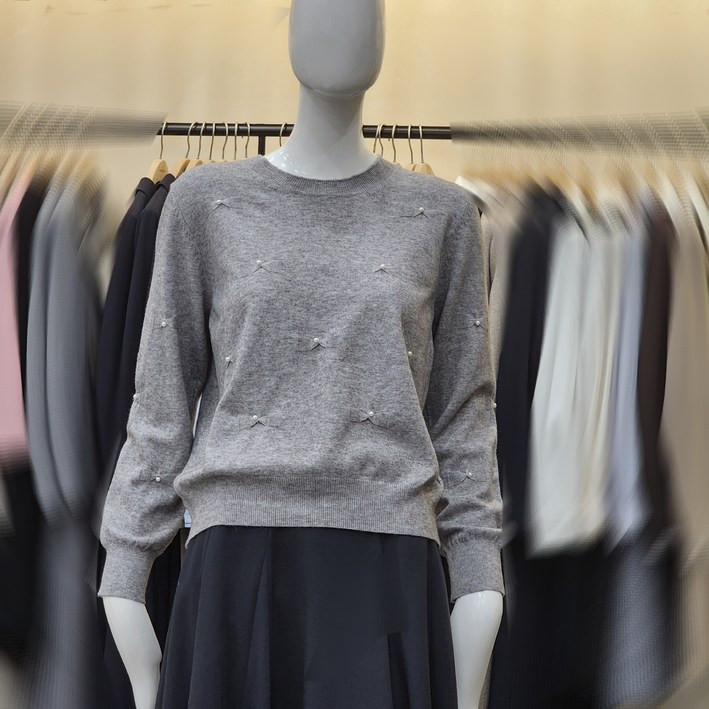 케네스레이디 진주 라운드넥  니트EKPOPK0800