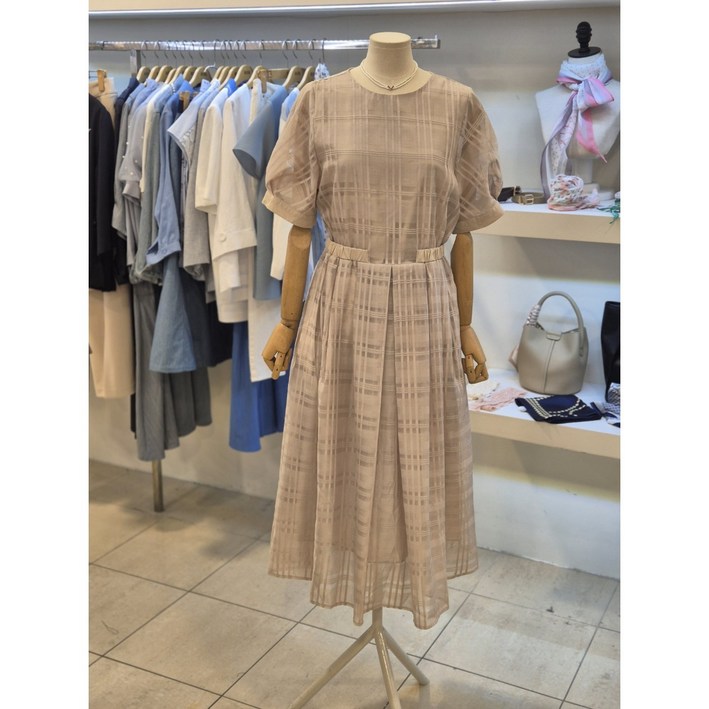 3층 멜본 체크노방 원피스 STOW257P1