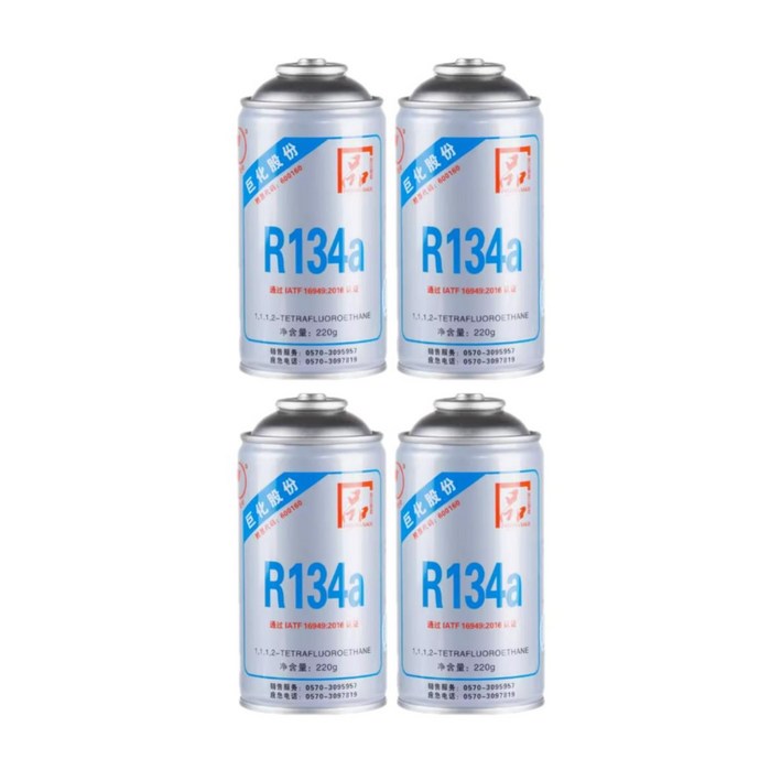 자동차 에어컨 냉매 4캔 여름 R134a 차량냉각제 충전가스충전도구 없음