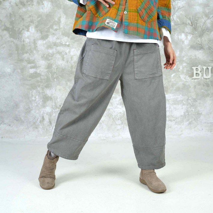 벅시루 노바디진 쌤쌤포켓 워싱 여성 봄가을 스판 그레이진 452