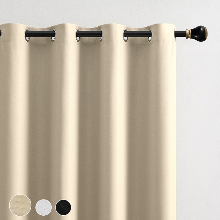 스너그스페이스 완전 빛차단 방한 단열 아일렛 암막 커튼 2P 세트