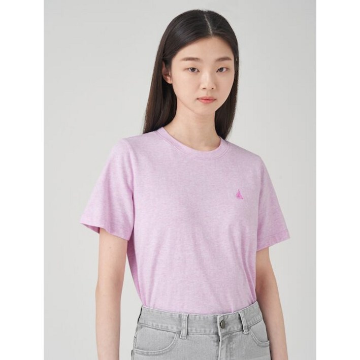 BEANPOLE 빈폴 LADIES Essential 기본 자수 반소매 티셔츠  라이트 핑크