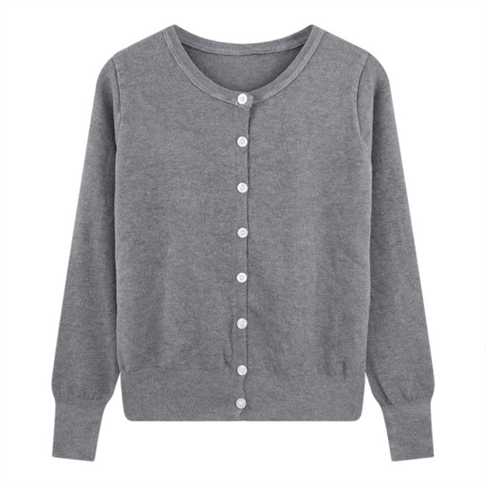 하바우 여성   루즈핏 베이직 라운드 니트가디건