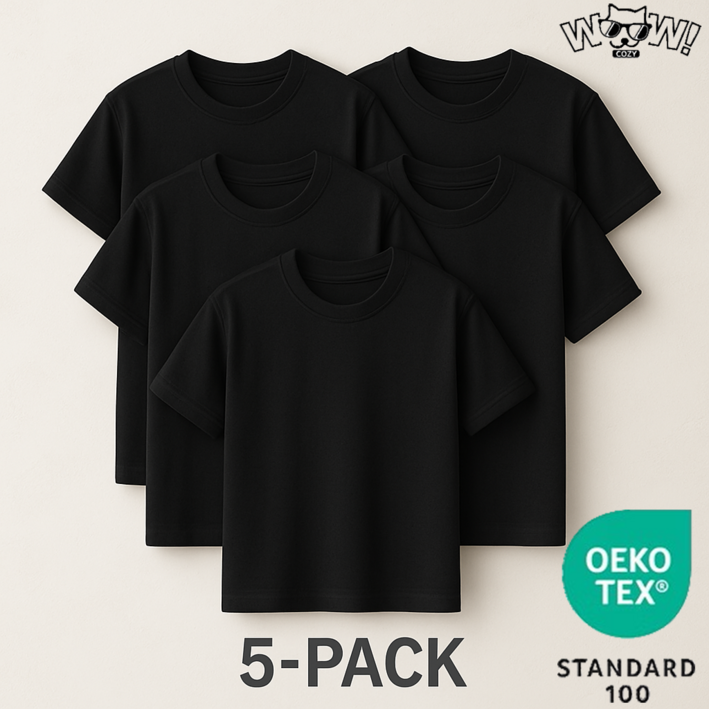 와우코지 5장 면티 30수 무지 라운드 오코텍스 빅사이즈 반팔 티셔츠 남녀공용