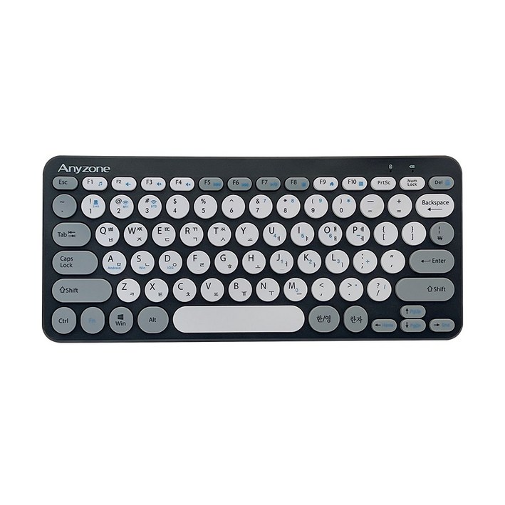 [전용키스킨포함] 애니존 무선 블루투스 키보드 미니 저소음 멤브레인 휴대용 키보드, 블랙 그레이, ANY-K5