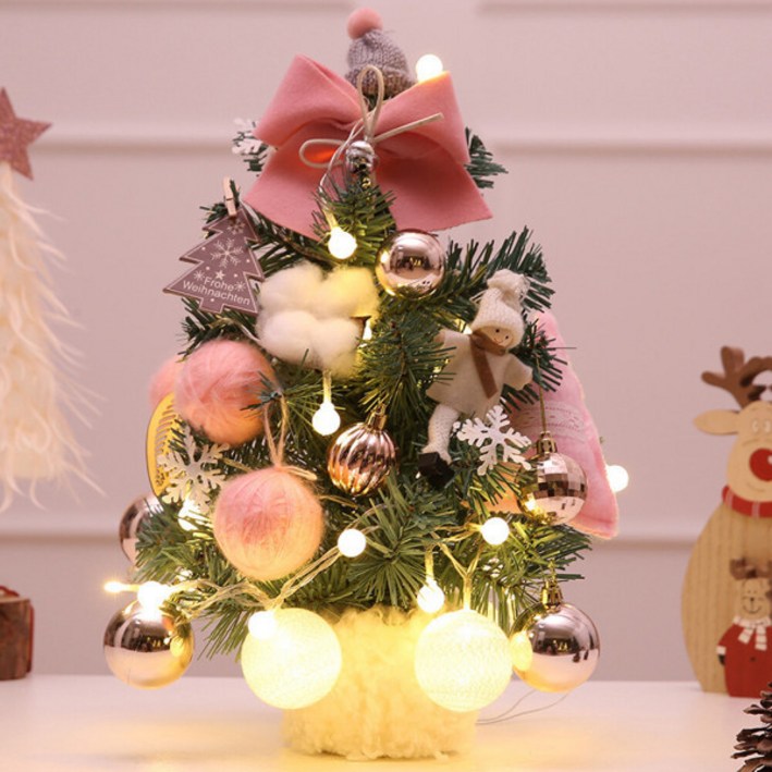 크리스마스 트리풀세트 장식 탁상 미니 트리 30CM LED 소형 DIY 크리스마스트리 만들기 나무 예쁜 용품 - 6905415523