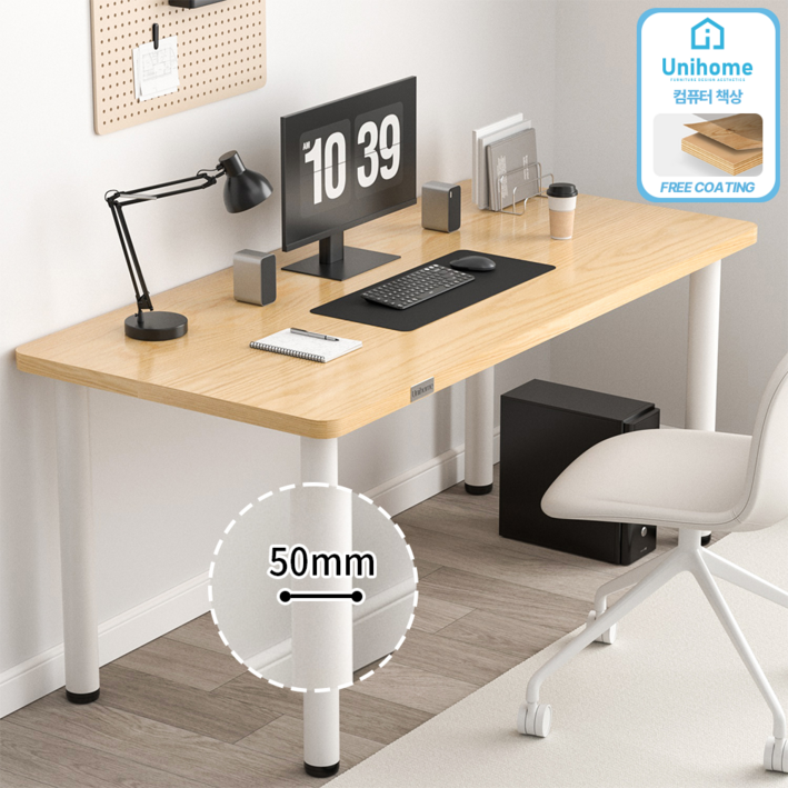 Unihome E0급 튼튼한 1인용 학생 공부 컴퓨터 책상 사무용 테이블, 원목색 Unihome E0급 튼튼한 1인용 학생 공부 컴퓨터 책상 사무용 테이블, 원목색
