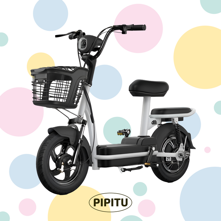 PIPITU 최신형 전기 자전거 자토바이 전동 자전거 바이크, 블랙, 카본