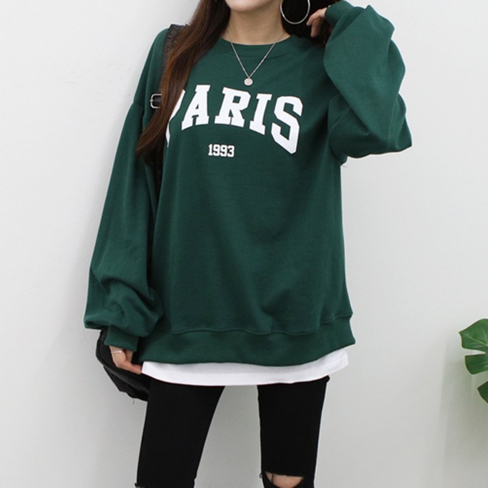 마이쏭 여성 빅사이즈 루즈핏 1993파리오버핏맨투맨