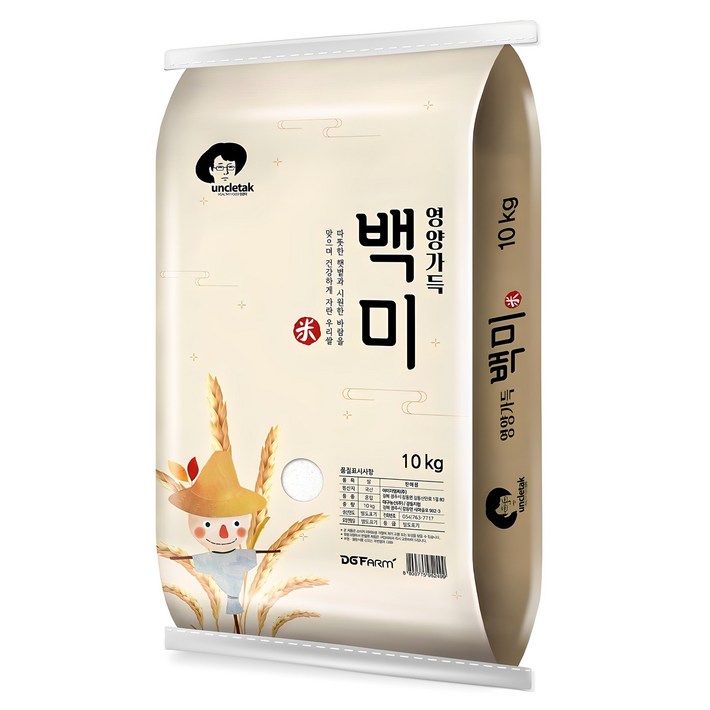 엉클탁 2024년산 햅쌀 영양가득 백미, 상등급, 10kg, 1개 엉클탁 2024년산 햅쌀 영양가득 백미, 상등급, 10kg, 1개
