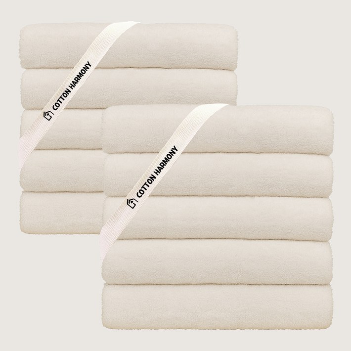 코튼하모니 호텔수건 200g 40수 코마사, 크림베이지, 10개 코튼하모니 호텔수건 200g 40수 코마사, 크림베이지, 10개