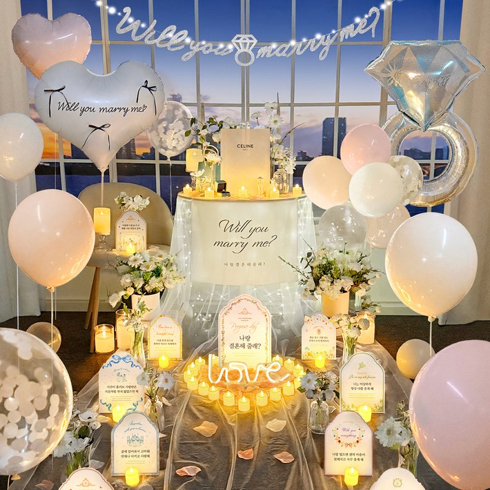 러브헌터 프로포즈 용품 세트, 핑크 꿀조합A, 1세트