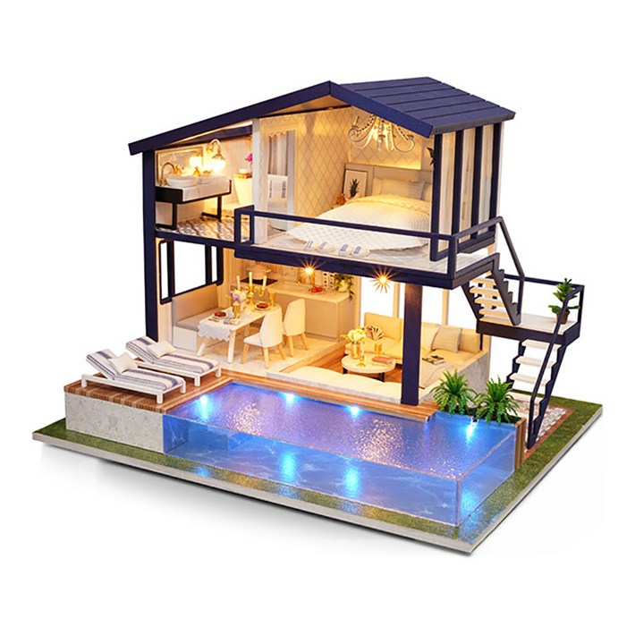 꼬미딜 DIY 미니어처하우스 대형 07 풀빌라  제작도구