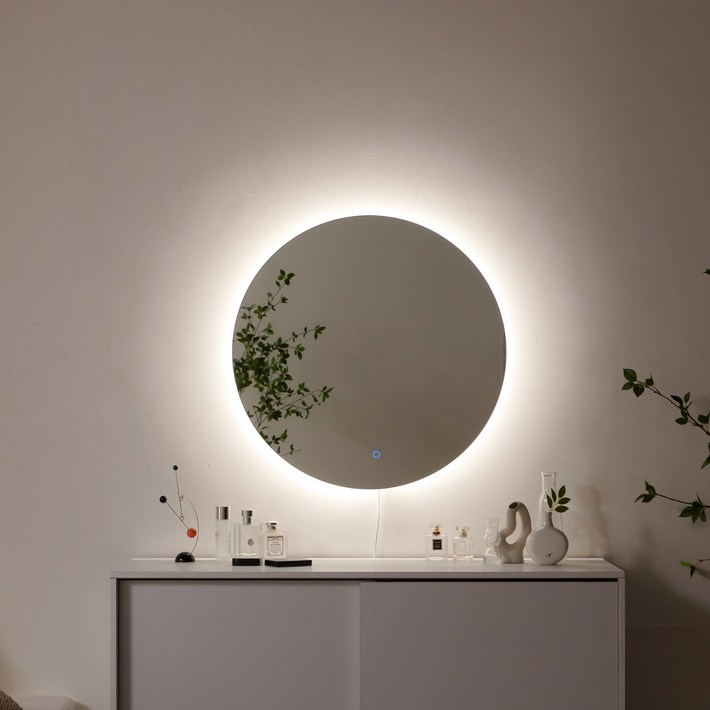 라망 색상 변환 가능 프리미엄 원형 LED 벽거울 600, 혼합색상
