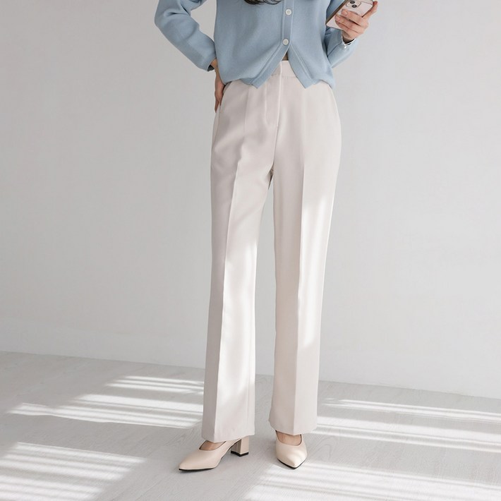 앤드스타일 여성용 롱숏 기장 스판 일자핏 슬랙스 264346