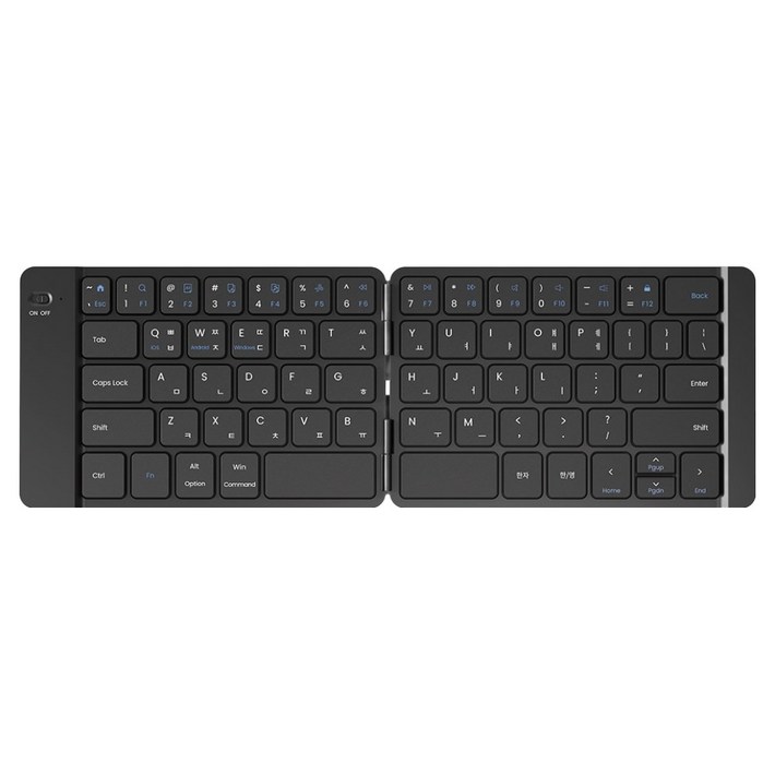 엑토 저소음 접이식 슬림 휴대용 무선 블루투스 키보드, 블랙, BTK13