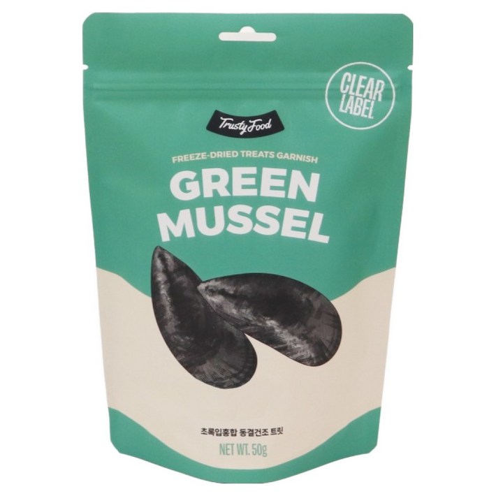 트러스티푸드 강아지 동결건조 해산물 간식, 50g, 1개, 초록입홍합