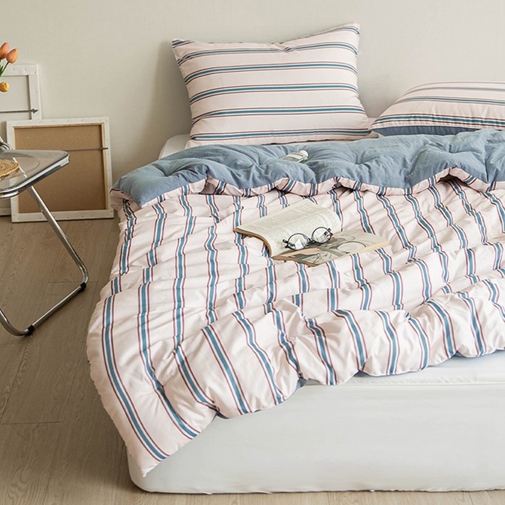 아토앤알로 올데이 스트라이프 옥수수솜 차렵이불