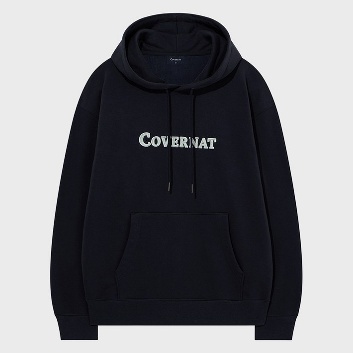 커버낫 남녀공용 센터 로고 후드티