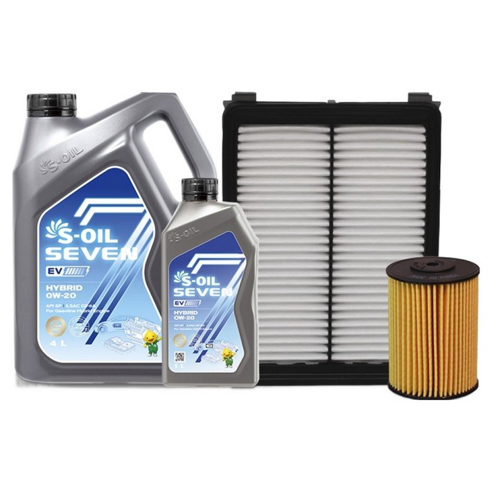 에쓰오일 세븐 EV 하이브리드 0W20 엔진오일세트 현대 더뉴그랜저 IG 하이브리드2.0 출장교체