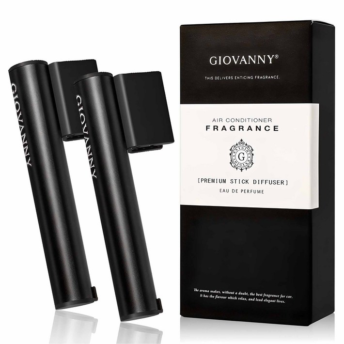 GIOVANNY 파워스틱 차량용 디퓨저 케이스 2p 리필 4p 1세트, 매트 블랙 화이트머스크 , 1세트 GIOVANNY 파워스틱 차량용 디퓨저 케이스 2p 리필 4p 1세트, 매트 블랙 화이트머스크 , 1세트