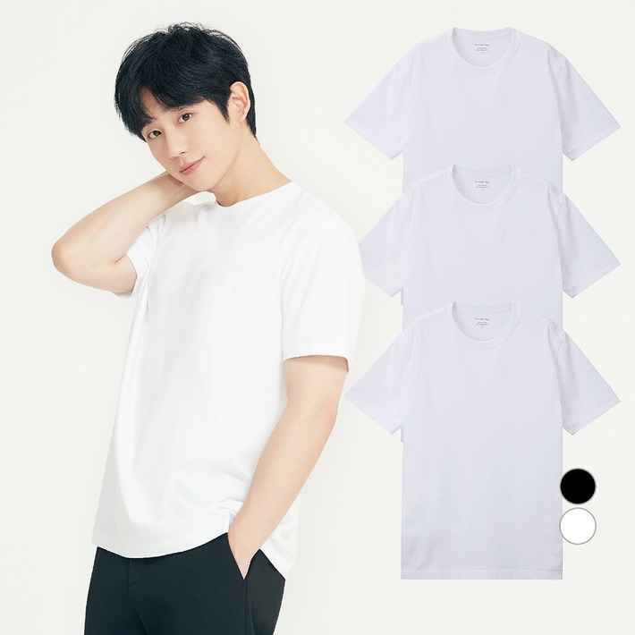 마인드브릿지 남녀공용 통기성 고밀도 20수 순면 기본 반팔 티셔츠 MATS0101 3P