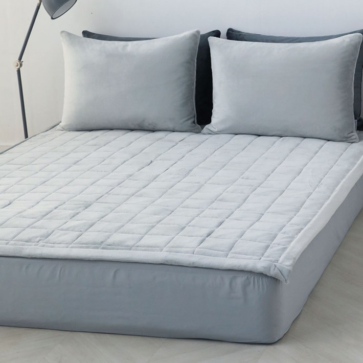 아망떼 소울메이트 플란넬 극세사 침대패드, 웜그레이