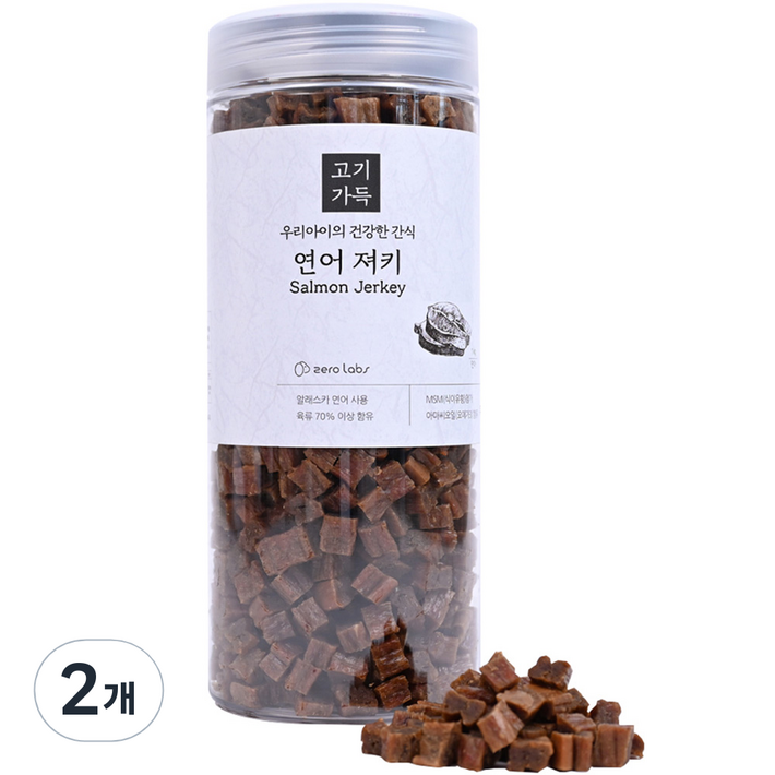 제로랩스 고기가득 져키 강아지 간식, 연어, 1kg, 2개 제로랩스 고기가득 져키 강아지 간식, 연어, 1kg, 2개