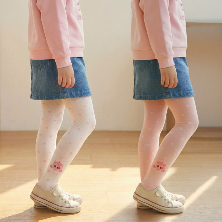 프리미에팜 아동용 캐치 티니핑 프린세스 하츄핑 하트 유발 타이즈 2종 세트