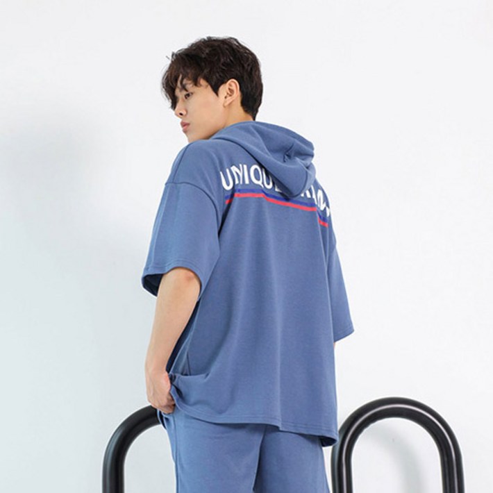 빅사이즈클럽 남성용 CRAMP 유니크 후드 반팔 티셔츠 빅사이즈클럽 남성용 CRAMP 유니크 후드 반팔 티셔츠