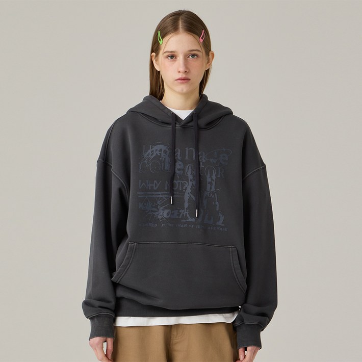 어반에이지 남녀공용 COLLECTOR 피그먼트 오버 후드티