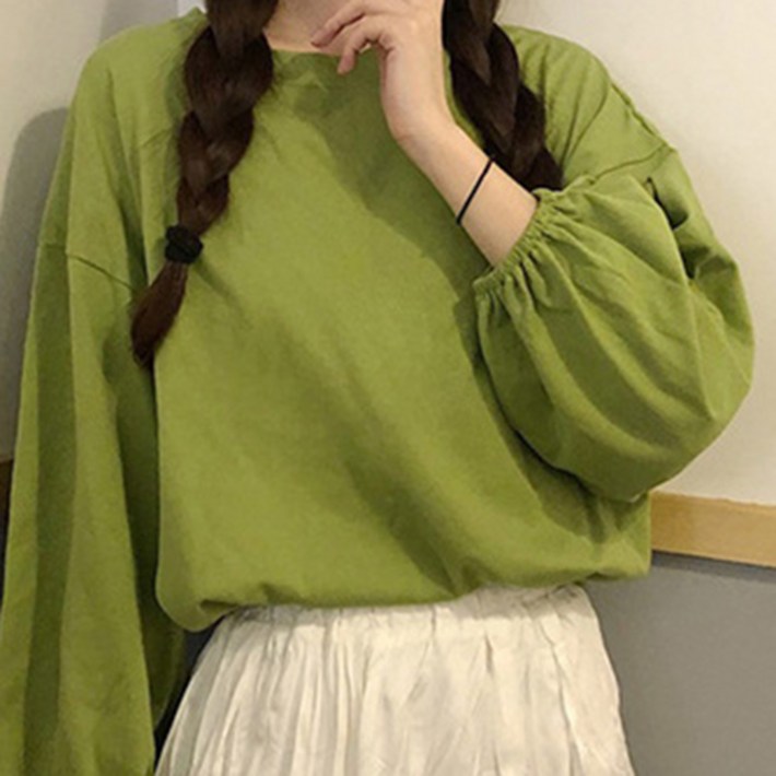 라라온 여성용 심플 벌룬 긴소매 티셔츠 쭉티 TSP1146 라라온 여성용 심플 벌룬 긴소매 티셔츠 쭉티 TSP1146