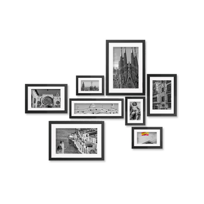 데코 인테리어 모던시티 액자 스티커 8종 세트 바르셀로나